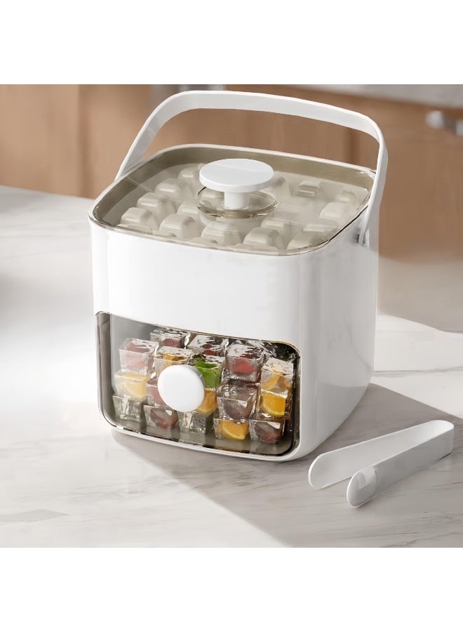 كيلا صينية مكعبات ثلج فاخرة - صينية ثلج للفريزر، قالب ثلج، صانع ثلج للمشروبات، الويسكي، البيرة، الكوكتيل، القهوة، تصميم غطاء شفاف محكم الغلق للحفاظ على الثلج نظيفًا، مع ملقط و2 صينية ثلج للتخزين - Image 1