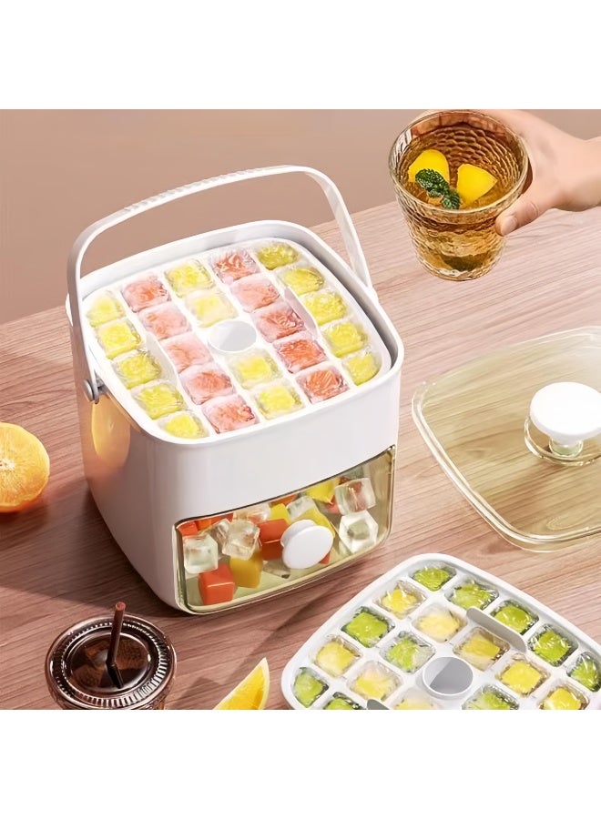 كيلا صينية مكعبات ثلج فاخرة - صينية ثلج للفريزر، قالب ثلج، صانع ثلج للمشروبات، الويسكي، البيرة، الكوكتيل، القهوة، تصميم غطاء شفاف محكم الغلق للحفاظ على الثلج نظيفًا، مع ملقط و2 صينية ثلج للتخزين - Image 4