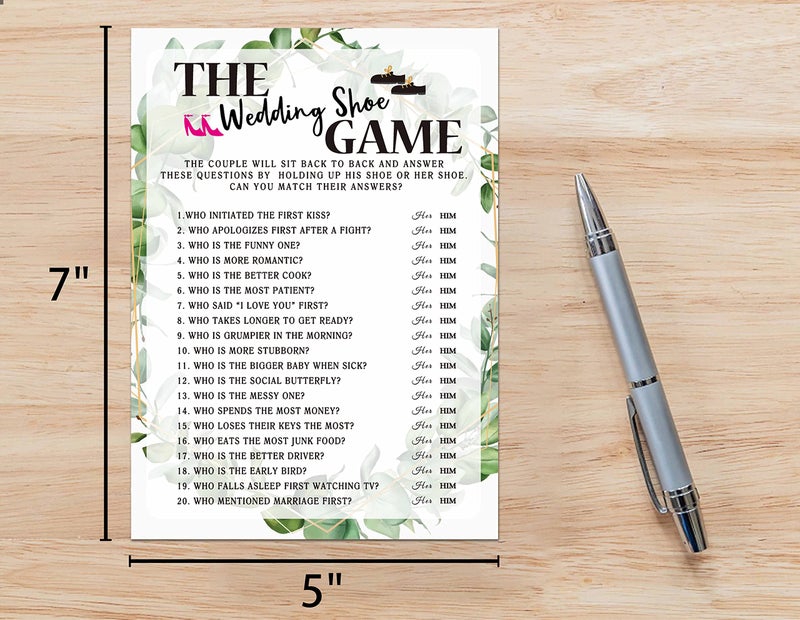 Huastatewolf Bridal Shower Game Cards, Wedding Shoe Game, Tropical Jungle Theme Engagement Party Cards for Wedding, Set of 30 (Leaf004) - Image 2