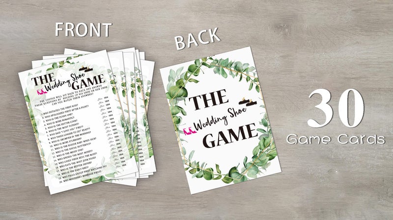 Huastatewolf Bridal Shower Game Cards, Wedding Shoe Game, Tropical Jungle Theme Engagement Party Cards for Wedding, Set of 30 (Leaf004) - Image 3