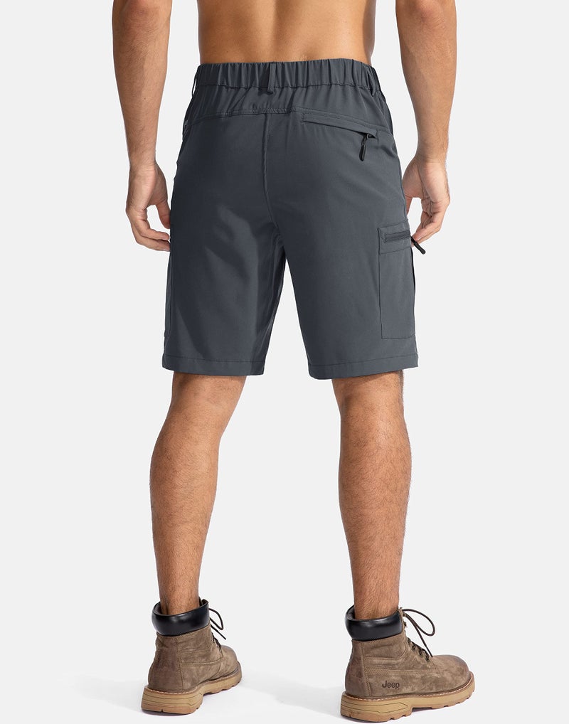Pudolla Men's Hiking Cargo Shorts 9" Lightweight Outdoor Work Shorts for Men Travel Golf Camping Casual with 5 Zipper Pockets(Deep Grey X-Large) - Image 3