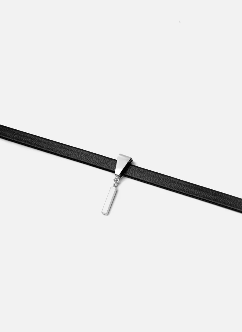Lichi  Eco-leather choker with silver pendant for Women | Best Price UAE