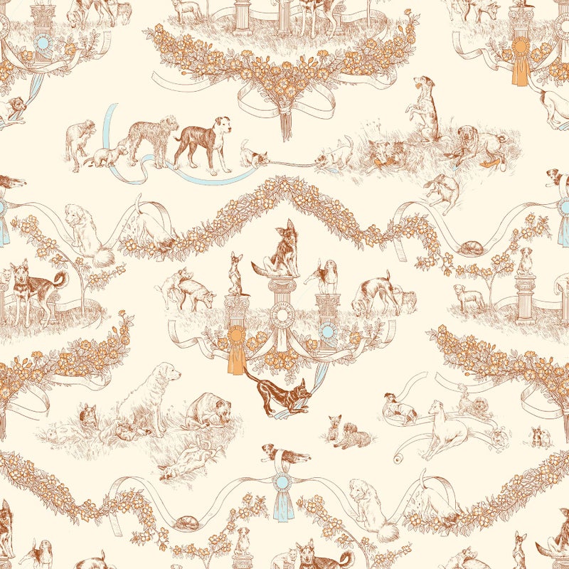 NuWallpaper x Rachel Antonoff Orange Worst in Show Peel and Stick Wallpaper Removable Wallpaper 205 in x 18 ft - Image 2