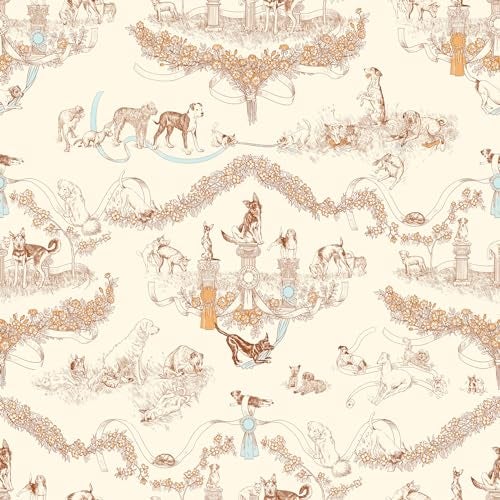 NuWallpaper x Rachel Antonoff Orange Worst in Show Peel and Stick Wallpaper Removable Wallpaper 205 in x 18 ft - Image 1