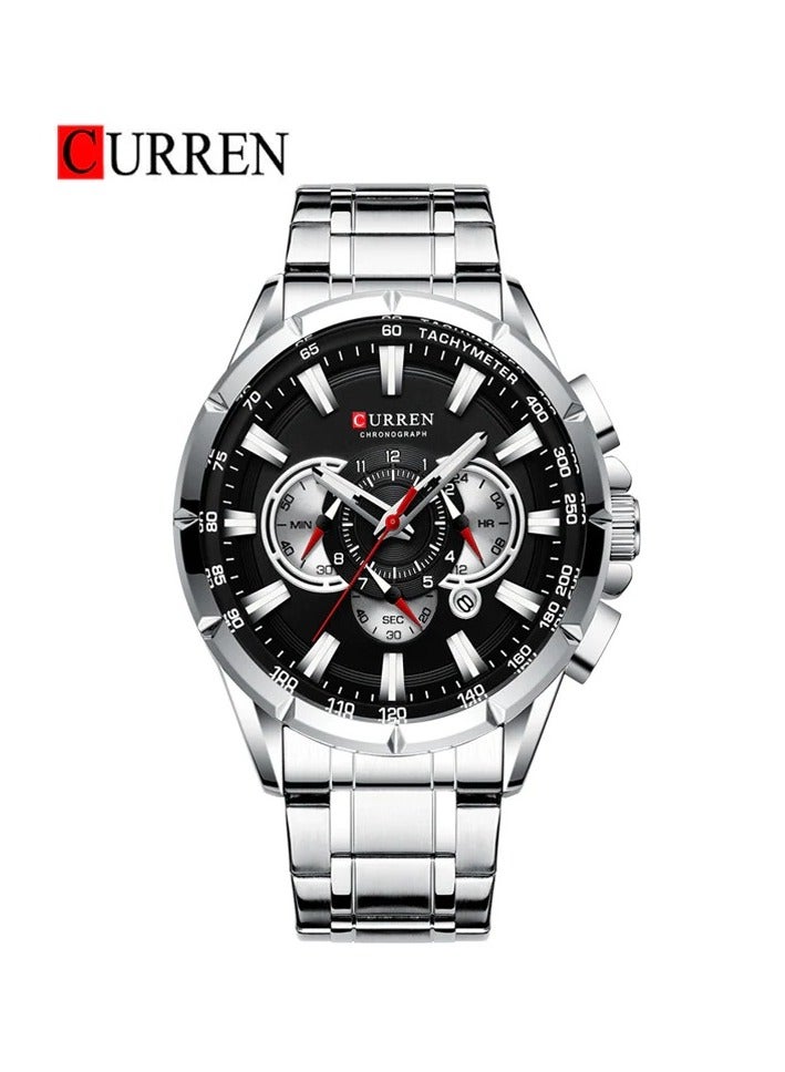 CURREN 8363 Original Brand Stainless Steel Band Wrist Watch For Men