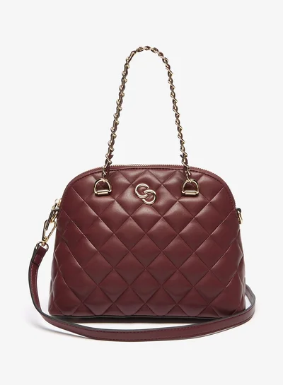 Celeste Women's Quilted Tote Bag with Top Handles and Zip Closure