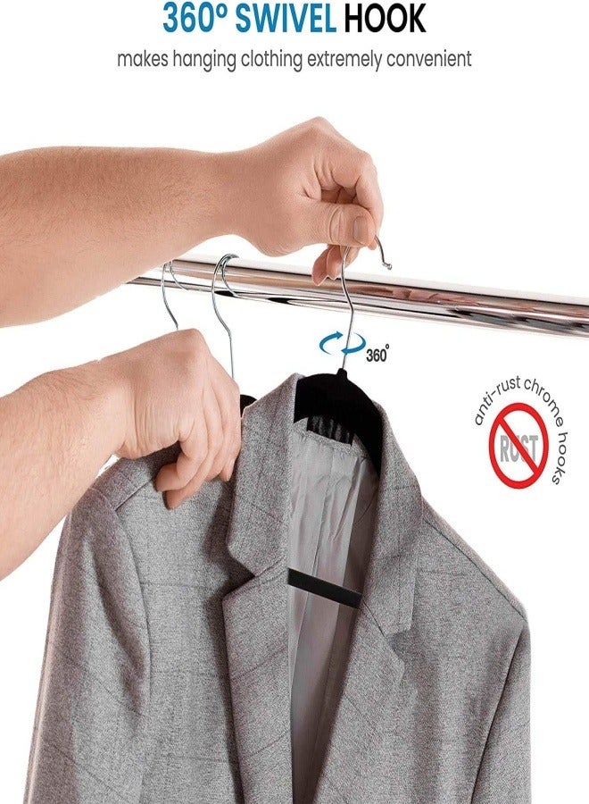 50 Pack Non-Slip Velvet Hangers - Ultra-Thin Space Saving Clothes Hangers with 360° Swivel Hooks, Holds Up to 10 lbs  - Image 5