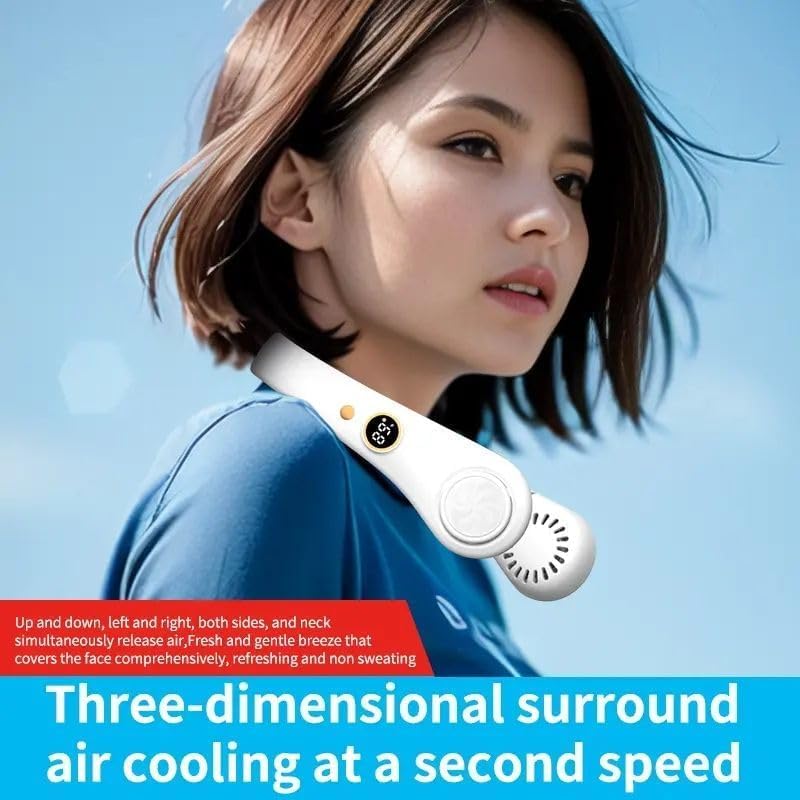 HEROCKX Bladeless Neck Fan with 360° Airflow, Portable Hands-Free Small USB Fan - Rechargeable Battery Operated Personal Mini Cooling Fan, Perfect for Kids, Office, Travel, Sports, Household, Outdoor (White) - Image 5