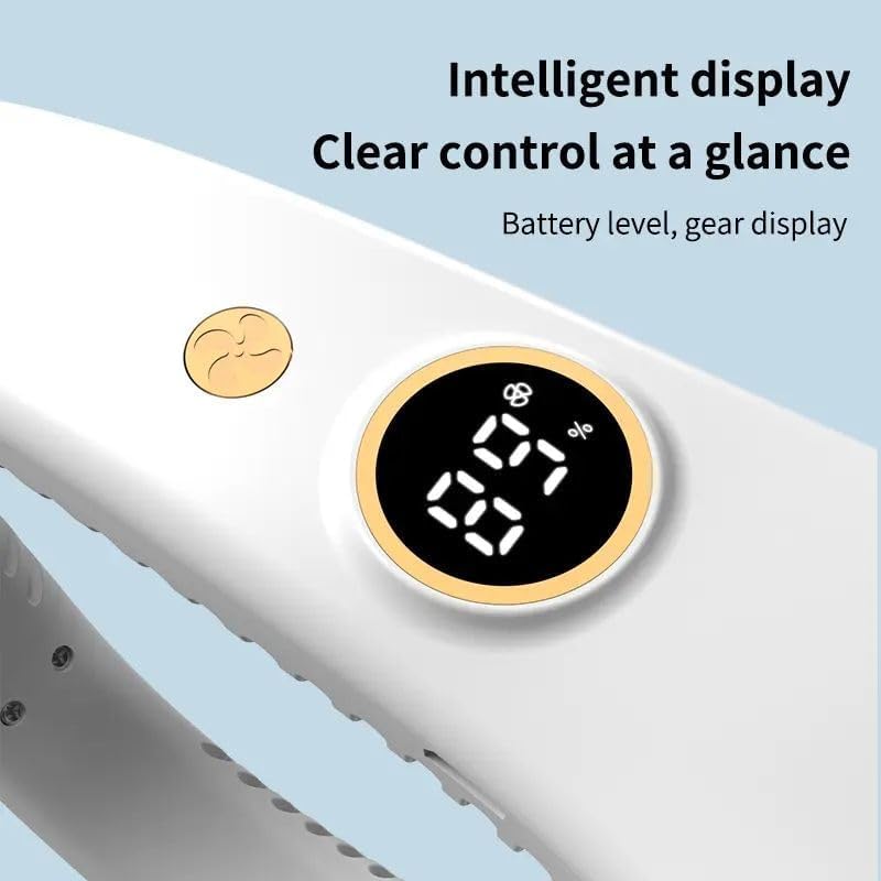 HEROCKX Bladeless Neck Fan with 360° Airflow, Portable Hands-Free Small USB Fan - Rechargeable Battery Operated Personal Mini Cooling Fan, Perfect for Kids, Office, Travel, Sports, Household, Outdoor (White) - Image 2