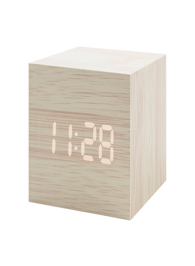 KESHIDE Wooden Digital Alarm Clocks for Bedrooms - Small LED Clock with, DC Port, Temperature, Snooze, DST, Wood Décor, Adapter Powered - Image 1