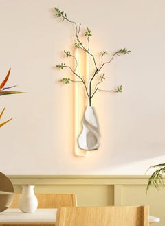 ون لايت مصباح حائط LED فاخر بتصميم نباتات خضراء أكريليك لغرفة المعيشة مع جهاز تحكم عن بعد لاسلكي يعمل باللمس، لوحة فنية جدارية جمالية حديثة لغرفة النوم والأريكة وخلفية الردهة  - Image 1