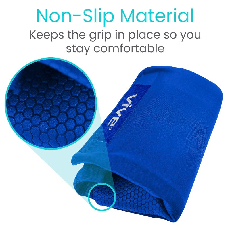 Vive Walker Handle Cushions - Padded Hand Covers - Soft Padding Medical Accessories for Folding Rolling Wheelchair, Rollator Handle, Senior, Elderly Grippers - Foam Crutch Pads Grips - Mobility Aid (Blue) - Image 5