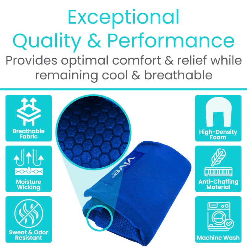 Vive Walker Handle Cushions - Padded Hand Covers - Soft Padding Medical Accessories for Folding Rolling Wheelchair, Rollator Handle, Senior, Elderly Grippers - Foam Crutch Pads Grips - Mobility Aid (Blue) - Image 4