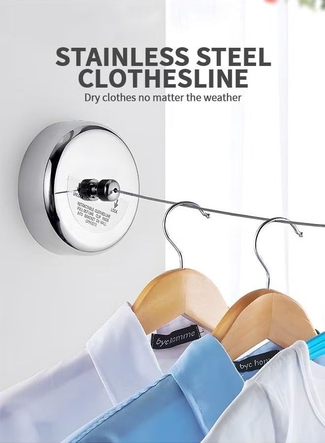 Bukela Retractable Clothesline,304 Stainless Steel Clothing Line For Hanging Drying Indoor Room Bathroom Laundry Outdoor - Image 1