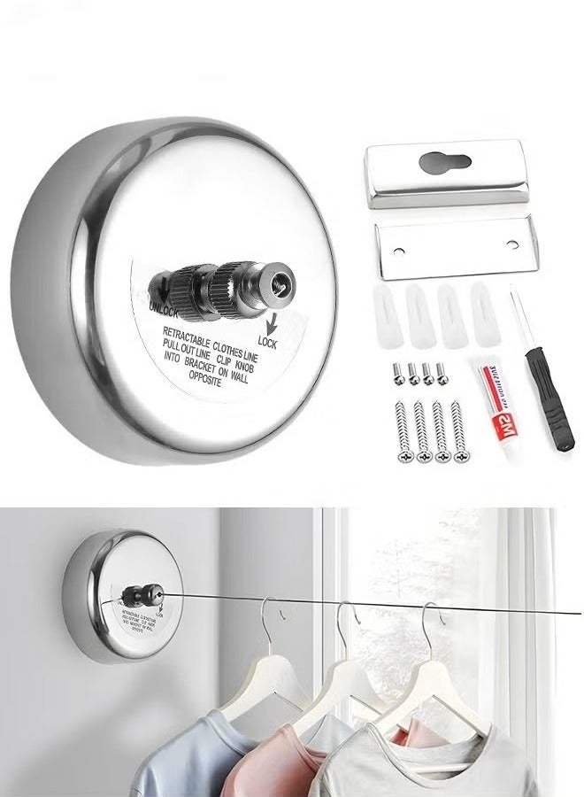 Bukela Retractable Clothesline,304 Stainless Steel Clothing Line For Hanging Drying Indoor Room Bathroom Laundry Outdoor - Image 2