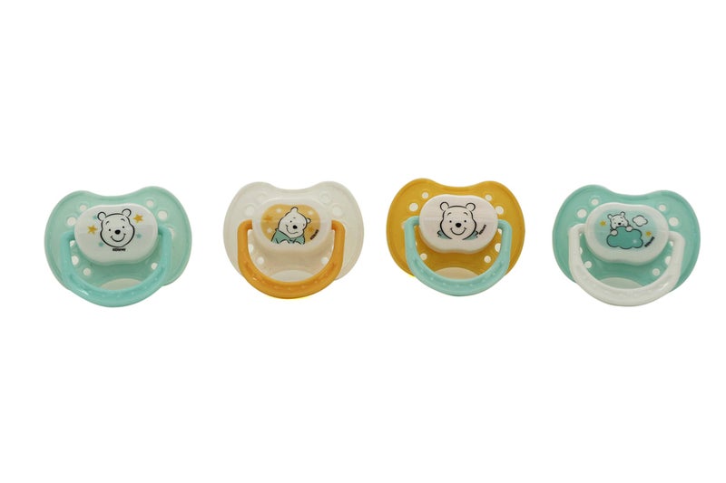 Disney Cudlie Winnie The Pooh Baby 4 Pack of Pacifiers - Image 1