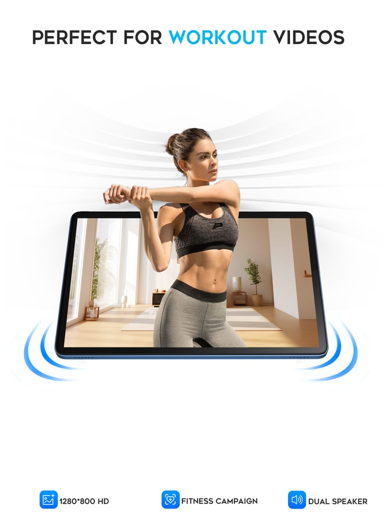 G-Tab T9 Pro Tablet 10.1 Inch Android 15 | 12GB RAM 128GB Storage | IPS Display 5G WiFi Bluetooth 5.0 | Dual Speakers | With Keyboard Mouse & Touch Pen-Gray Tablet - Image 4