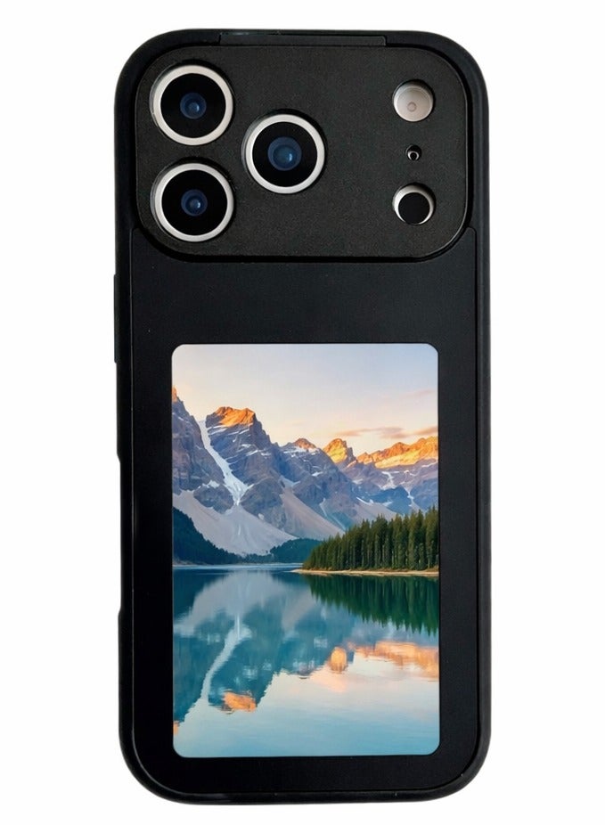 Smart E-Ink DIY Phone Case, Compatible with iPhone 17 / 17 Pro / 17 Pro Max – Custom Image Display, Electronic Ink Screen, Drop-Resistant Protective Case – Black