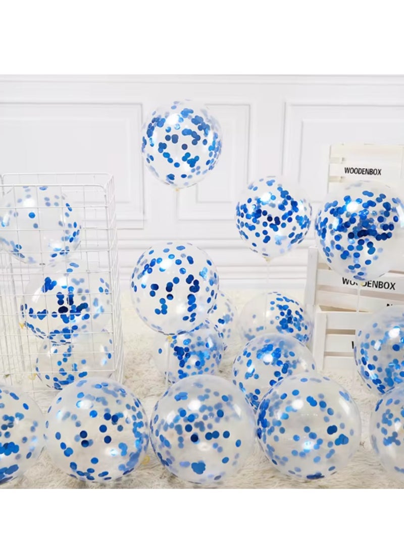 50 Confetti Balloons Are Clear Balloons With Blue Confetti Inside / For holidays, parties and graduation parties and Birthday / Confetti Balloons are available in all popular colors  - Image 1