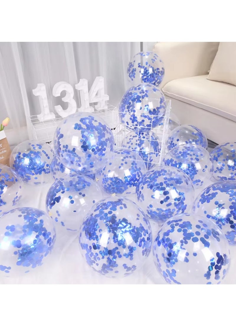 50 Confetti Balloons Are Clear Balloons With Blue Confetti Inside / For holidays, parties and graduation parties and Birthday / Confetti Balloons are available in all popular colors  - Image 2