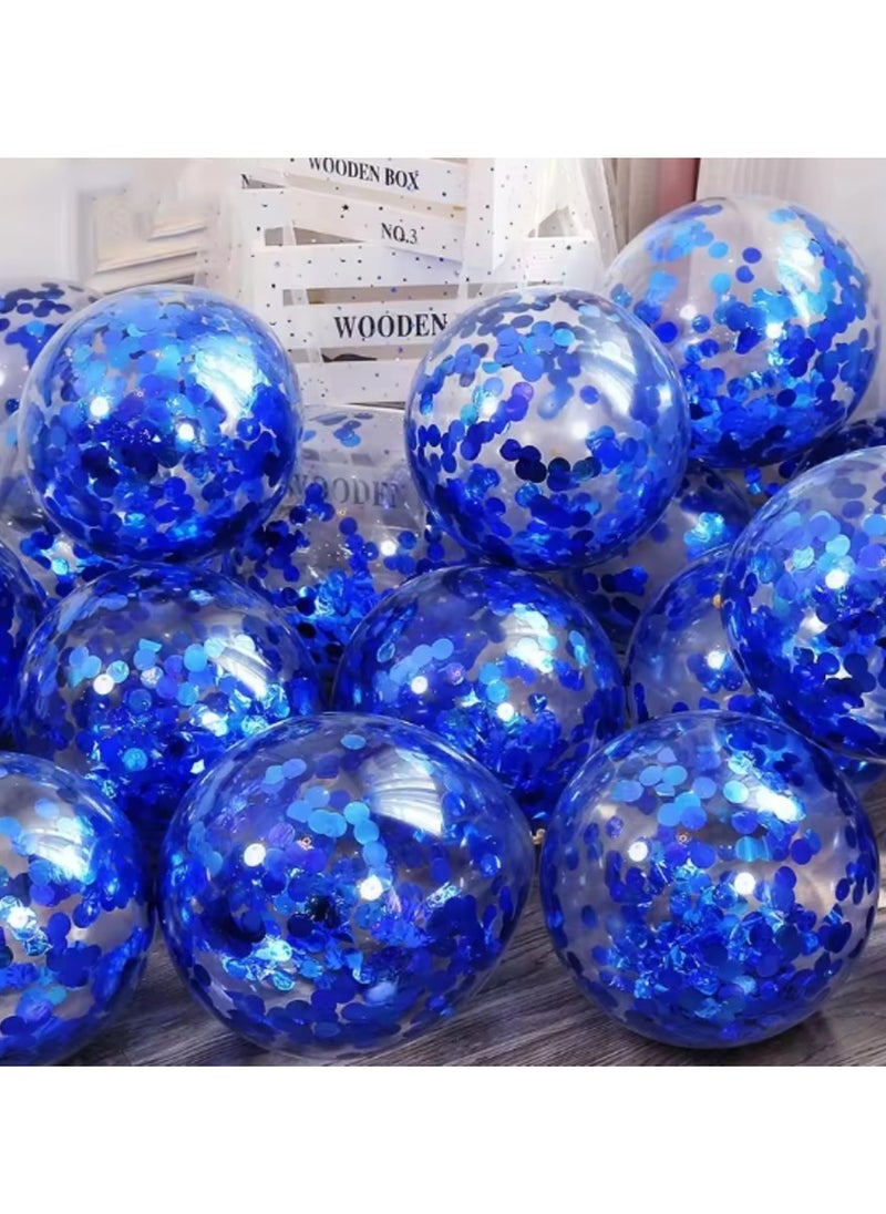 50 Confetti Balloons Are Clear Balloons With Blue Confetti Inside / For holidays, parties and graduation parties and Birthday / Confetti Balloons are available in all popular colors  - Image 3