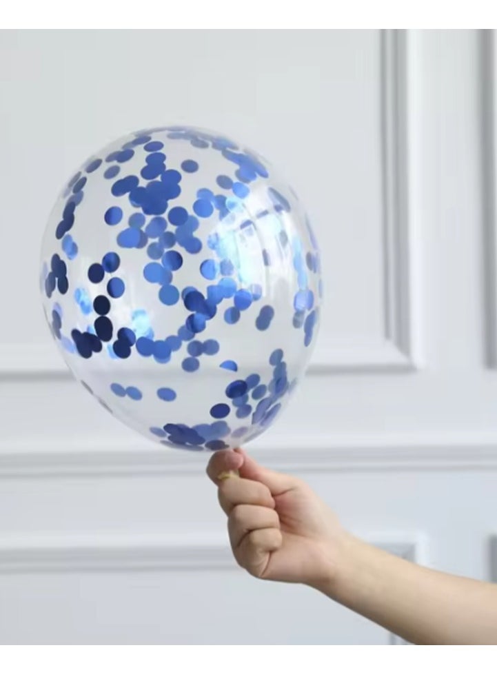 50 Confetti Balloons Are Clear Balloons With Blue Confetti Inside / For holidays, parties and graduation parties and Birthday / Confetti Balloons are available in all popular colors  - Image 4