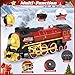 FuBegi Christmas Train Set for around under The Tree Electric Christmas Tree Train with Remote Sound Smoke Light Steam Locomotive Xmas Christmas Train Toy Gift for Kids Boy Girl Glowing Passenger Carriage - Image 4
