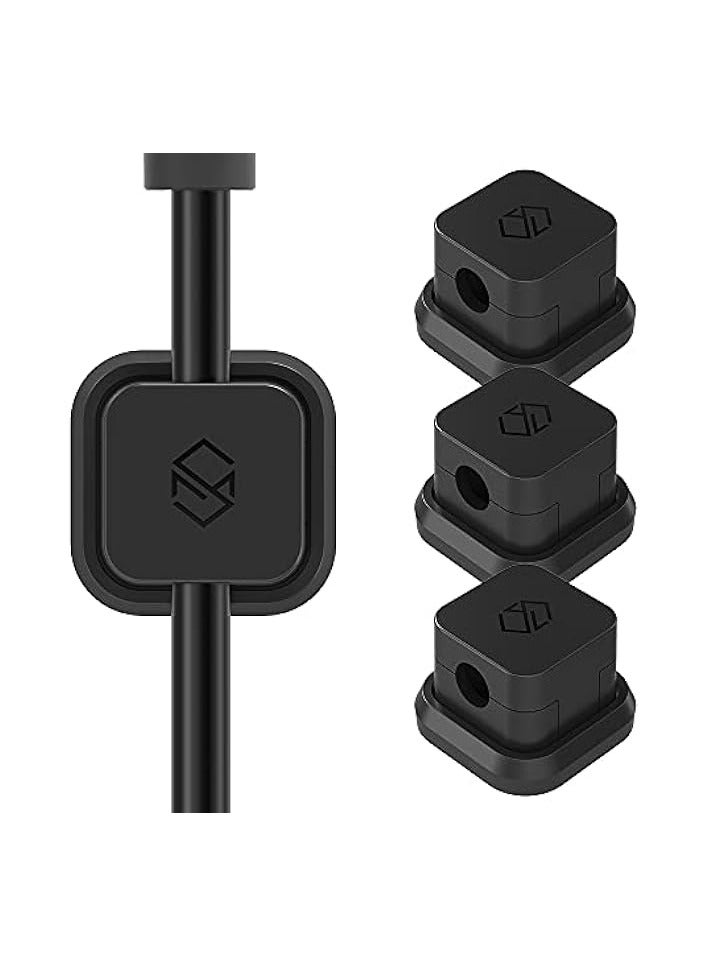 Sinjimoru Sinjimoru Magnetic Cable Clips, Multipurpose Cable Management Cable Organizer for Car and Office Supplies Self Adhesive Clip for Type C, iPhone and Micro USB Cable. Magnetic Cable Holder, Bl - Image 1