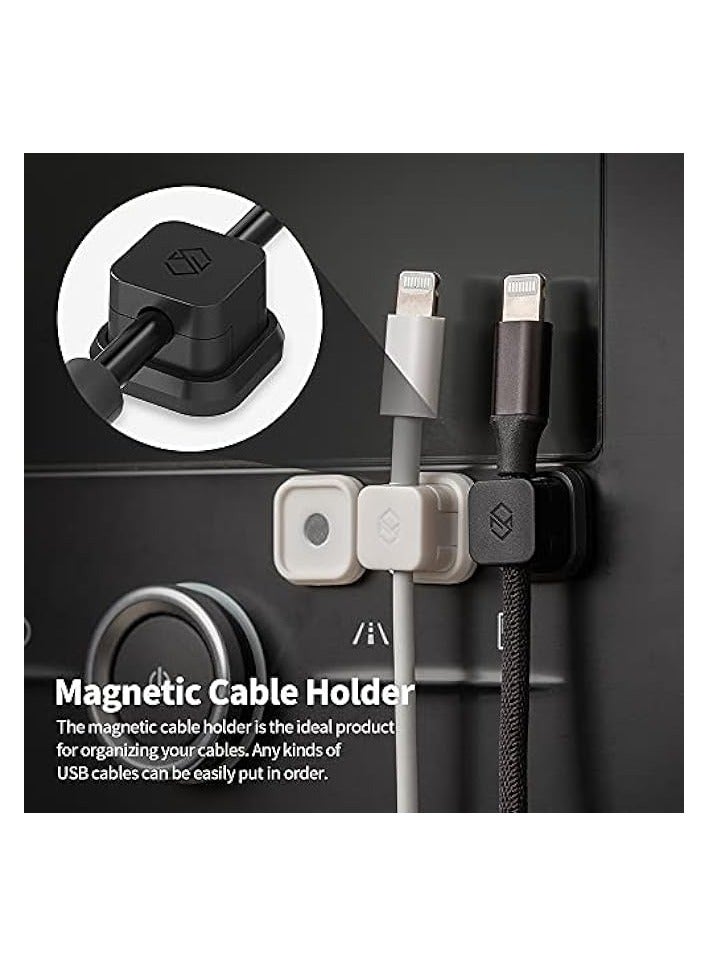 Sinjimoru Sinjimoru Magnetic Cable Clips, Multipurpose Cable Management Cable Organizer for Car and Office Supplies Self Adhesive Clip for Type C, iPhone and Micro USB Cable. Magnetic Cable Holder, Bl - Image 2