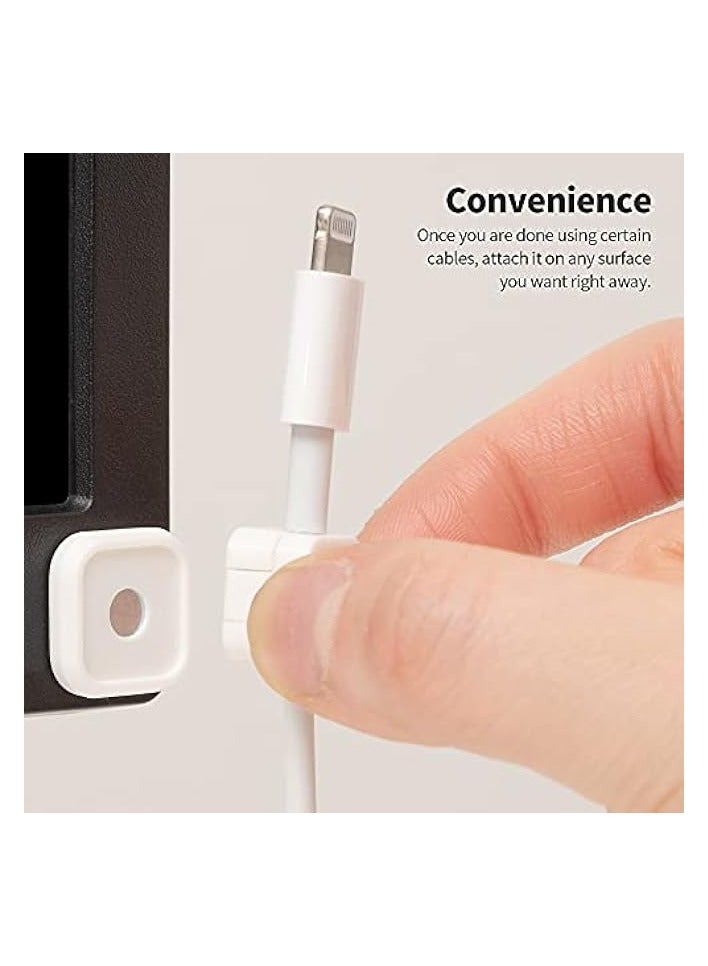 Sinjimoru Sinjimoru Magnetic Cable Clips, Multipurpose Cable Management Cable Organizer for Car and Office Supplies Self Adhesive Clip for Type C, iPhone and Micro USB Cable. Magnetic Cable Holder, Bl - Image 3