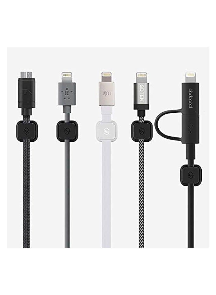Sinjimoru Sinjimoru Magnetic Cable Clips, Multipurpose Cable Management Cable Organizer for Car and Office Supplies Self Adhesive Clip for Type C, iPhone and Micro USB Cable. Magnetic Cable Holder, Bl - Image 4