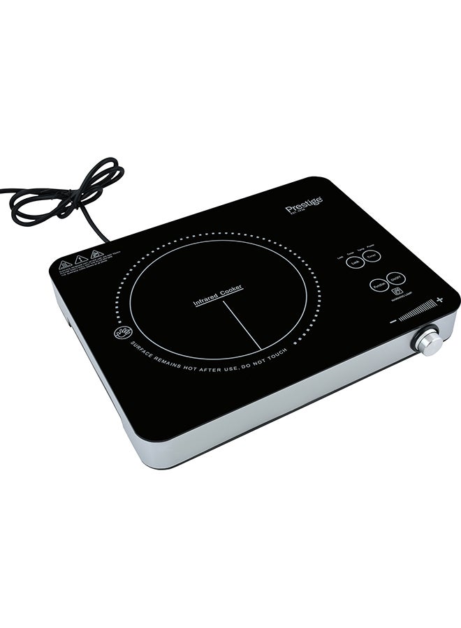 Prestige Single Infrared Cooking Plate for Cooking | Portable Electric Hob with Temperature Control & Crystallite Glass Plates | Easy to Clean PR50358 Black - Image 2