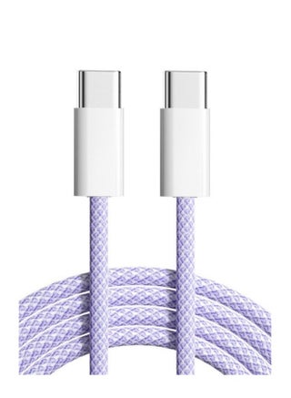 USB Type-C to Type-C Braided Charging Cable, 1 Meter, 5A 60 Watts, Fast Charging Cable, C to C, (Purple) - pzsku/Z15169DEA893C72C02302Z/45/1746224392/d00744c9-e6cb-457d-81f4-577a803eecfc