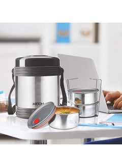 Milton MILTON Legend Deluxe 3 Stainless Steel Containers with Steam Vent 200 ml Each, Hot & Cold Leak-Proof Insulated Lunch Box for Office, College, Picnic, Silver  - Image 2