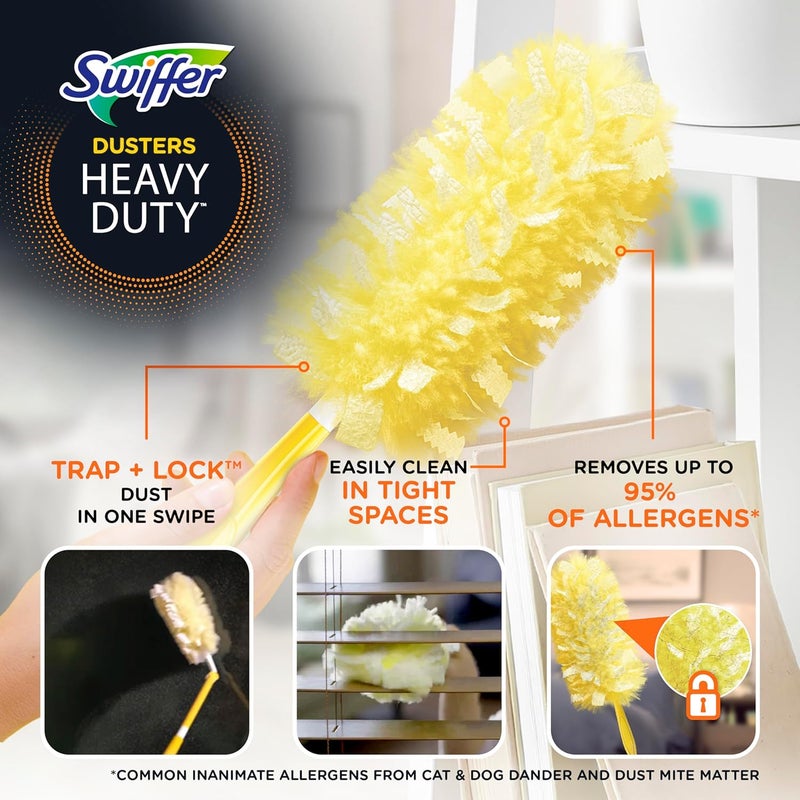 Swiffer Dusters Heavy Duty Starter Kit with 4 Refills and 6ft Extender Handle - Image 3