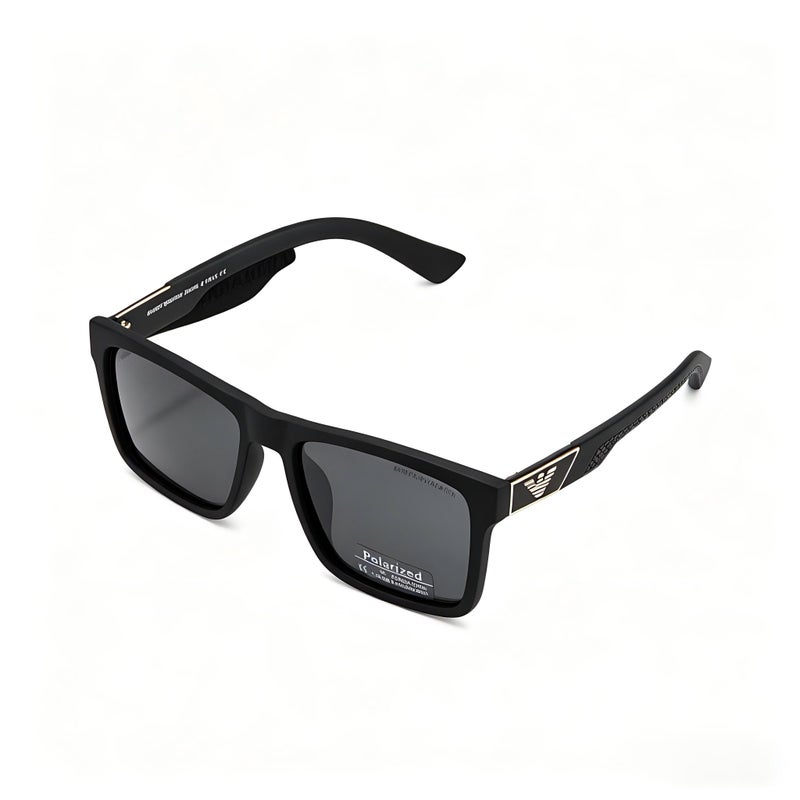 Armani Fashion Design Men's 0EA82002 Rectangle Sunglasses Black Frame Grey Lenses - Image 3