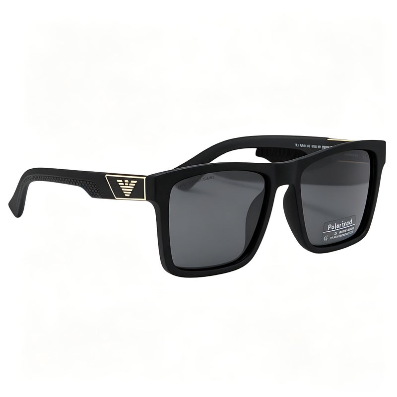 Armani Fashion Design Men's 0EA82002 Rectangle Sunglasses Black Frame Grey Lenses - Image 4