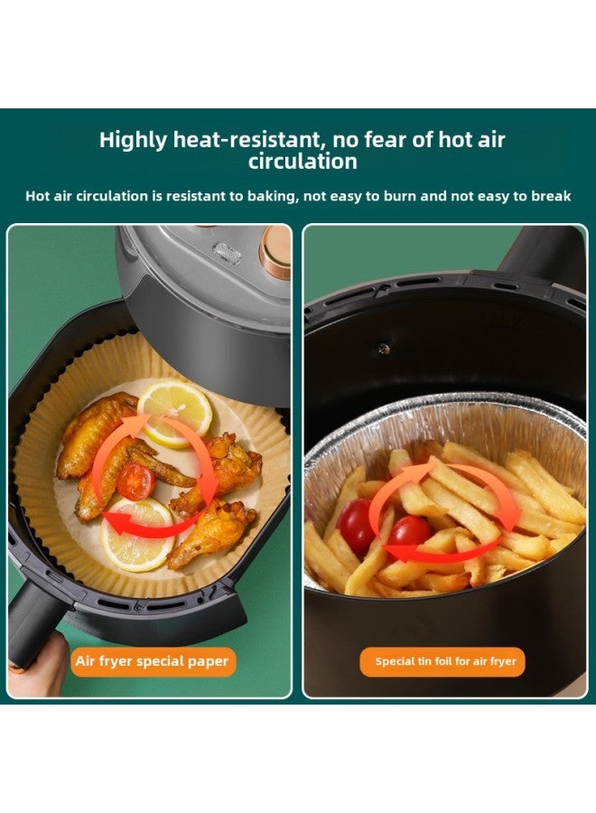 Air Fryer Special Tin Foil Baking Pan Oven Tin Paper Tray Household Disposable Aluminum Foil Tin Paper Bowl Wholesale-Color:6inch Square Plate - Image 3