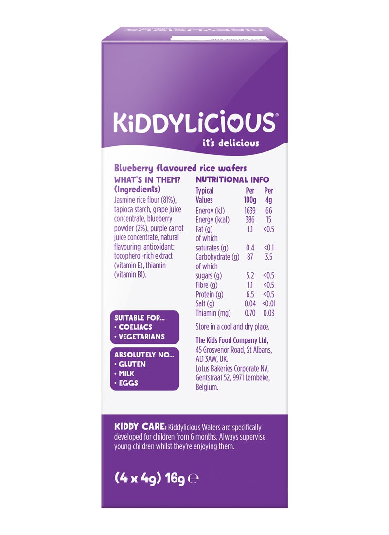 Kiddylicious Blueberry Wafers Baby Snack (Pack of 6 x 16g) | Gluten & Dairy Free Finger Food for Babies 6+ Months | Light, Crispy & Dissolvable Weaning Snack | No Artificial Colours or Preservatives - Image 3