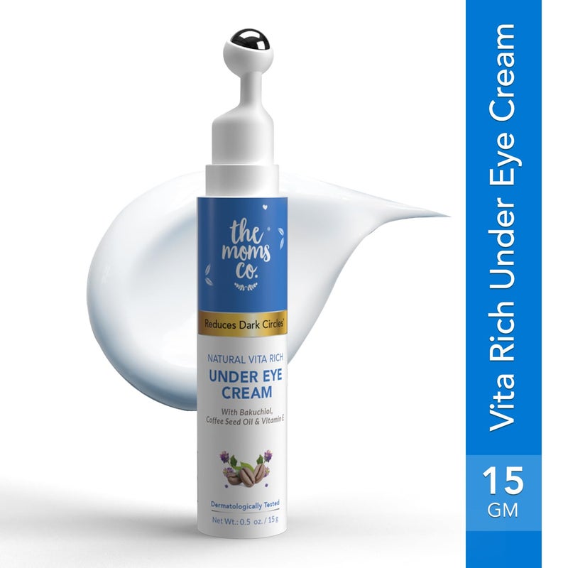 ذا مومز كو كريم فيتا ريتش الطبيعي تحت العين مع أسطوانة لتقليل الهالات السوداء والانتفاخات والخطوط الدقيقة مع زيت بذور الشيا وزيت القهوة وفيتامينات E وB3 (15 جم/0.5 أونصة) - Image 2