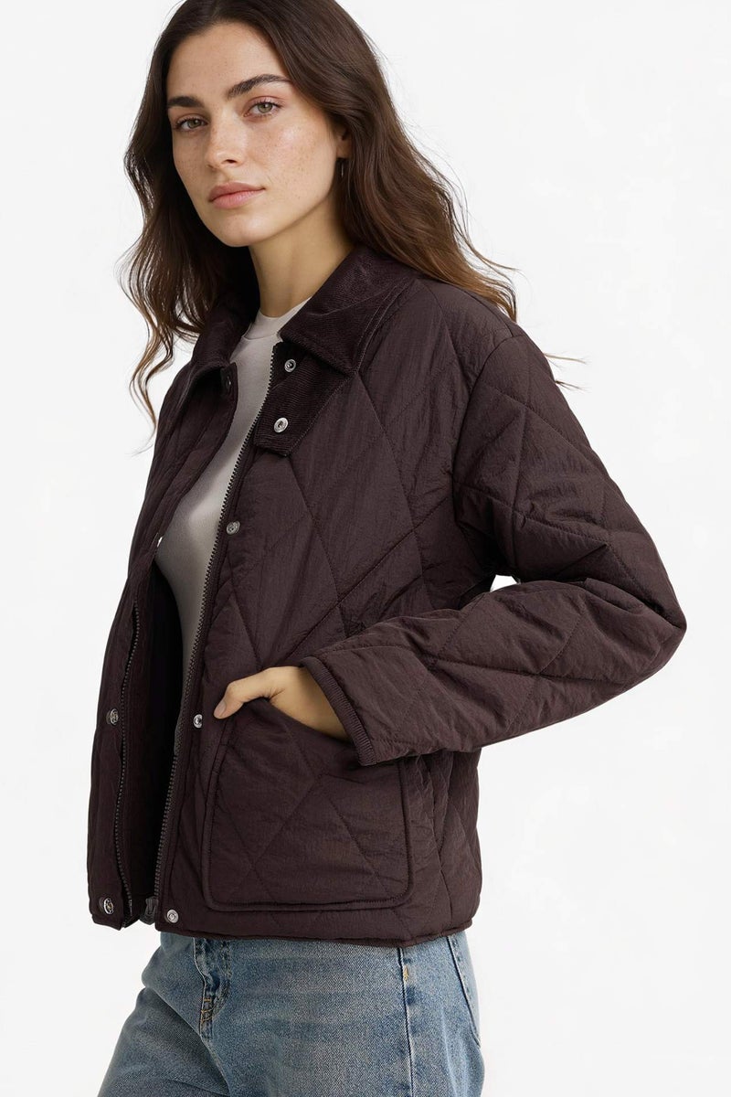 DeFacto Waterproof Regular Fit Polo Collar Pocketed Puffer Jacket - Image 3