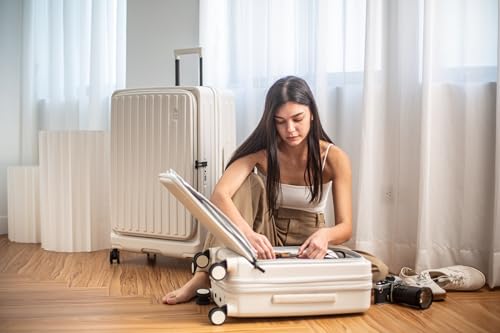 Acer Hardside Expandable Luggage Laptop Bag with Spinner Wheels, White - Image 2