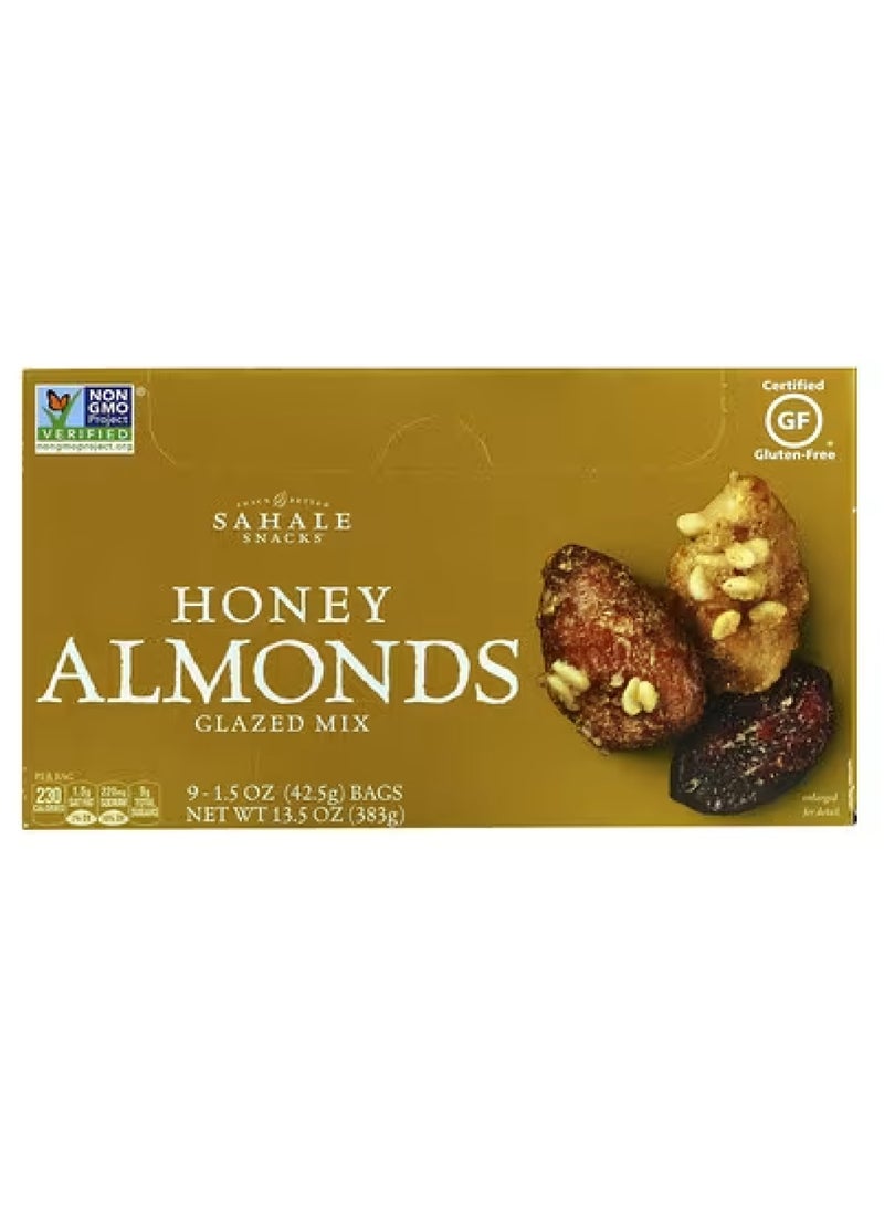 Glazed Mix, Honey Almonds, 9 Packs, 1.5 oz (42.5 g) Each