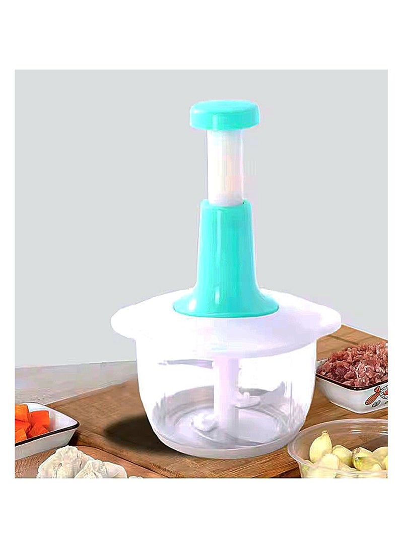 Generic - 1.5L Manual Food Processor - Salad Spinner Large Lettuce Spinner Kitchen Gadgets - Meat Masher - Express Hand Held Onion Chopper & Dicer for Baby Food, Garlic, Veggies - Image 1