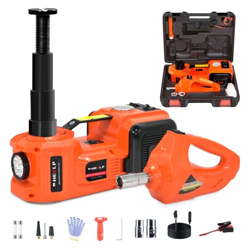 E-HEELP EHEELP Electric Car Jack Kit 5 Ton 12V Hydraulic Car Jack Lift with Electric Impact Wrench for SUV MPV Sedan Truck Lifting Range 61177 Inch Change Tires Garage Repair - Image 1