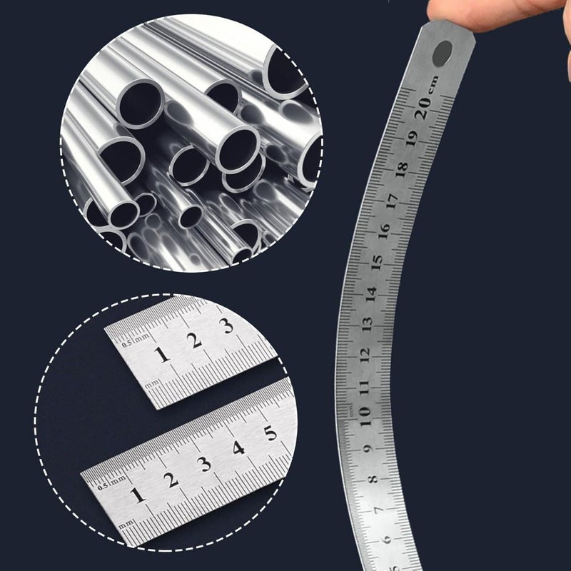 12 Pcs Stainless Steel Ruler Double Sided 4 6 8 12 Inch 3 Each Size - Image 5