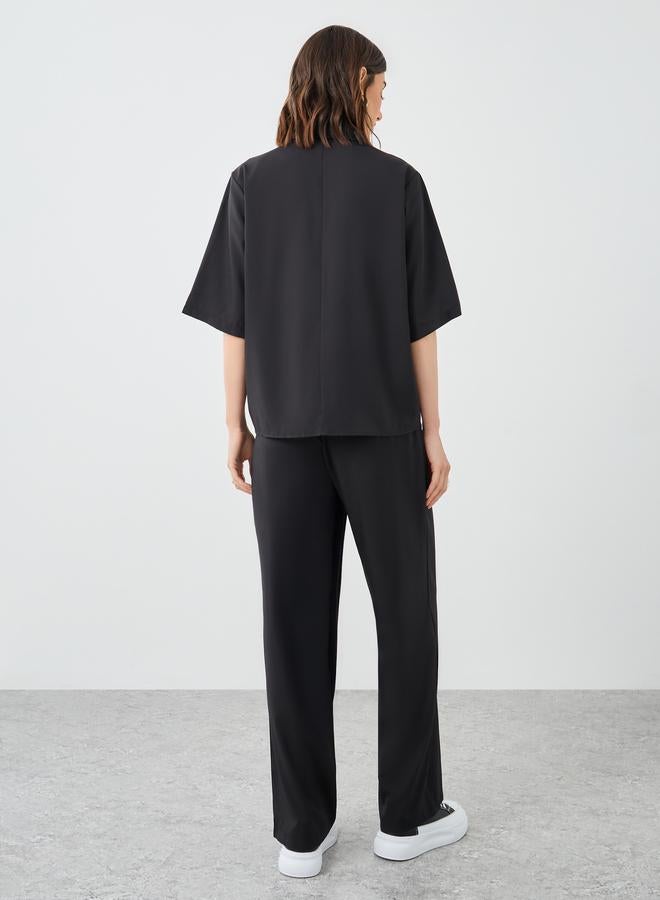 Take Two Styli Solid Pocket Short Sleeve Shirt and Pants Co-Ords - Image 4