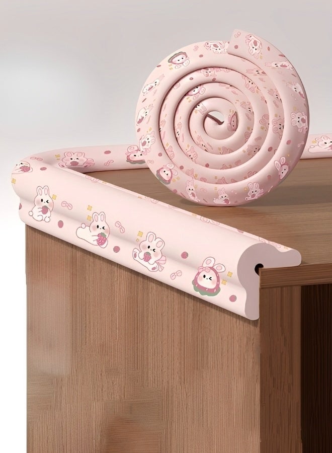 6.6ft Baby Foam Edge Bumper Protector Pink Bunny Pattern Soft Safety Furniture Fireplace Table Corner Guard Non-Toxic Childproof Strip - Image 2