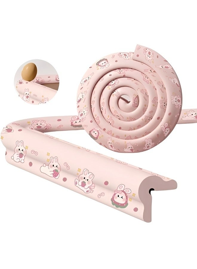 6.6ft Baby Foam Edge Bumper Protector Pink Bunny Pattern Soft Safety Furniture Fireplace Table Corner Guard Non-Toxic Childproof Strip - Image 1