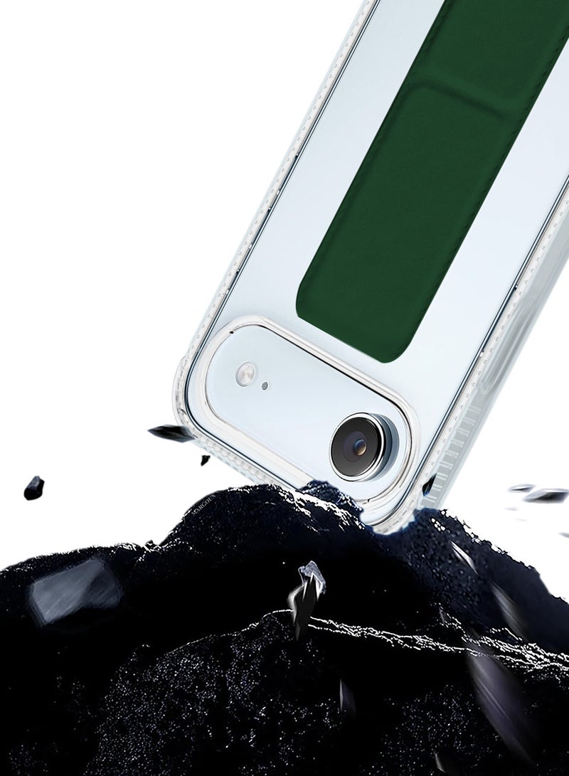 CATANES 3 Packs Finger Grip Clear Case Cover for iPhone 17 Air- Kickstand Car Magnetic Holder Multi-function Protective Two-in-one Case with Two Privacy Screen Protectors - Dark Green - Image 2